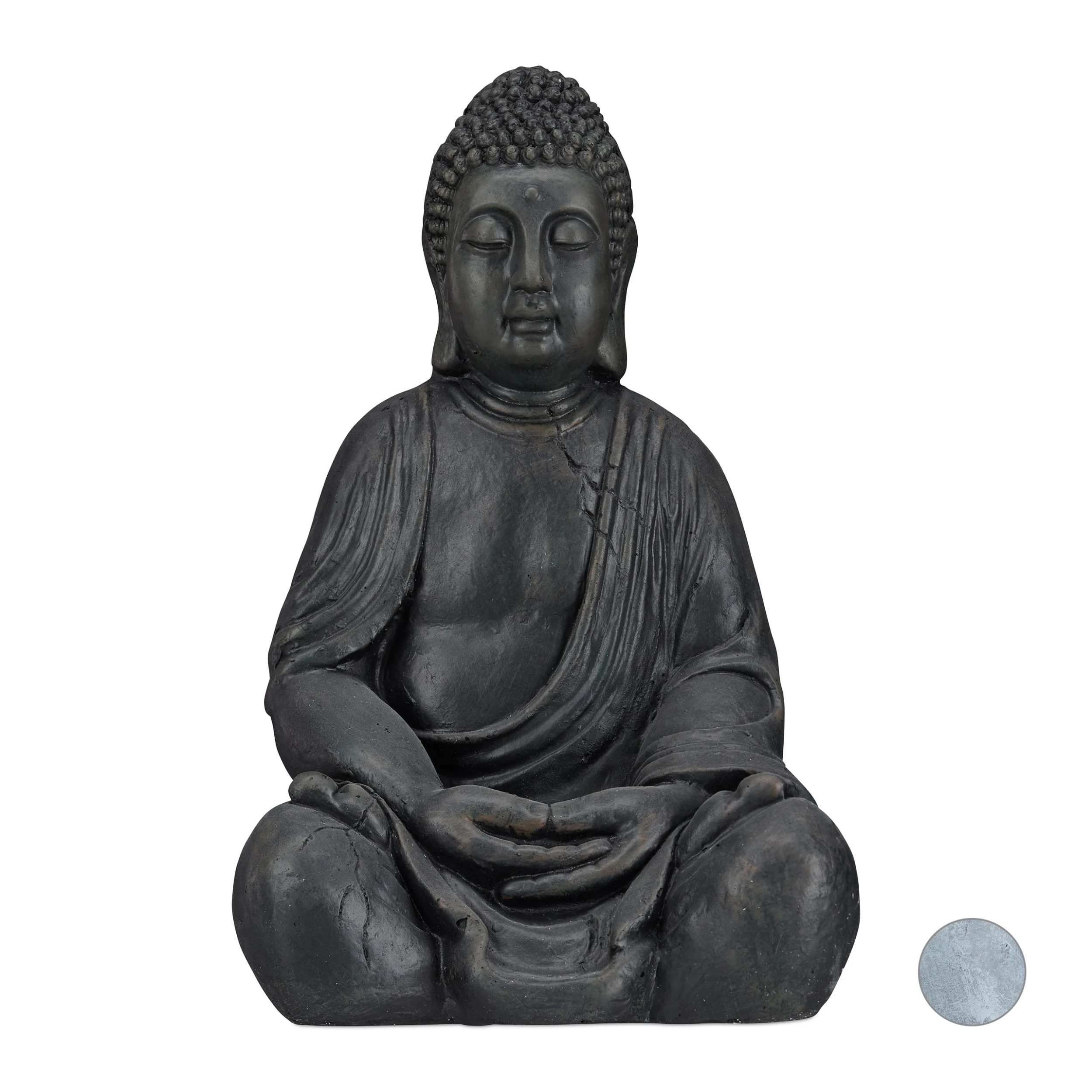 Relaxdays Buddha Figur In Dunkelgrau - (H)50 Cm – Bild 8