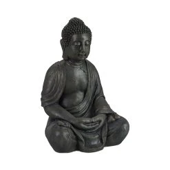 Relaxdays Buddha Figur In Dunkelgrau - (H)70 Cm