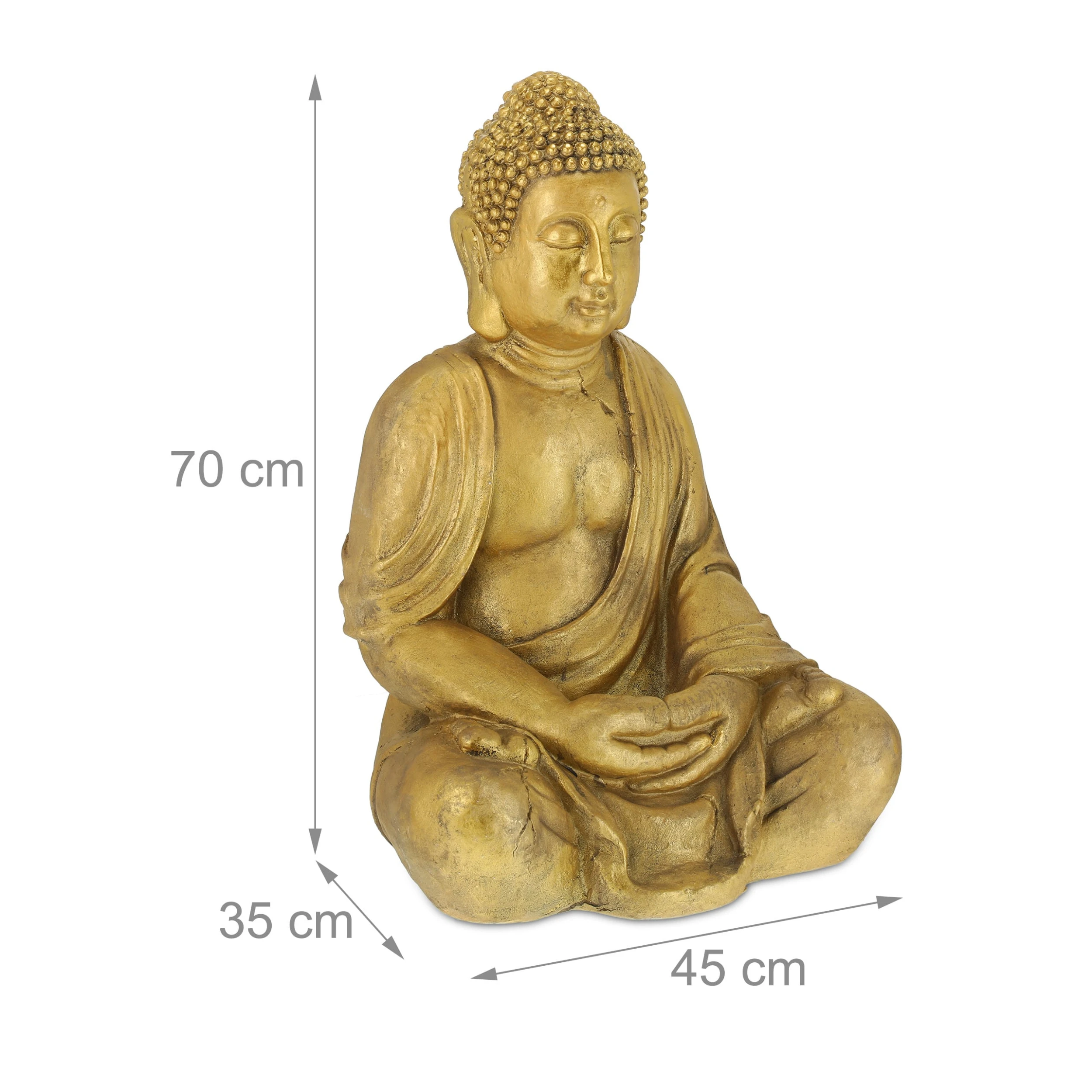 Relaxdays Buddha-Figur In Gold – Bild 4
