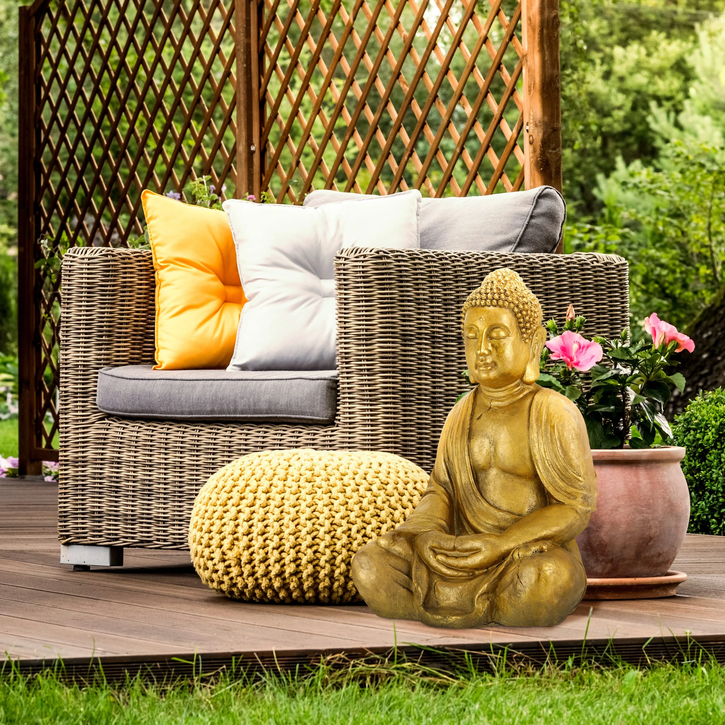 Relaxdays Buddha-Figur In Gold – Bild 5