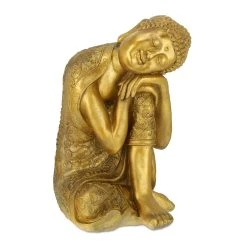 Relaxdays Buddha-Figur In Gold