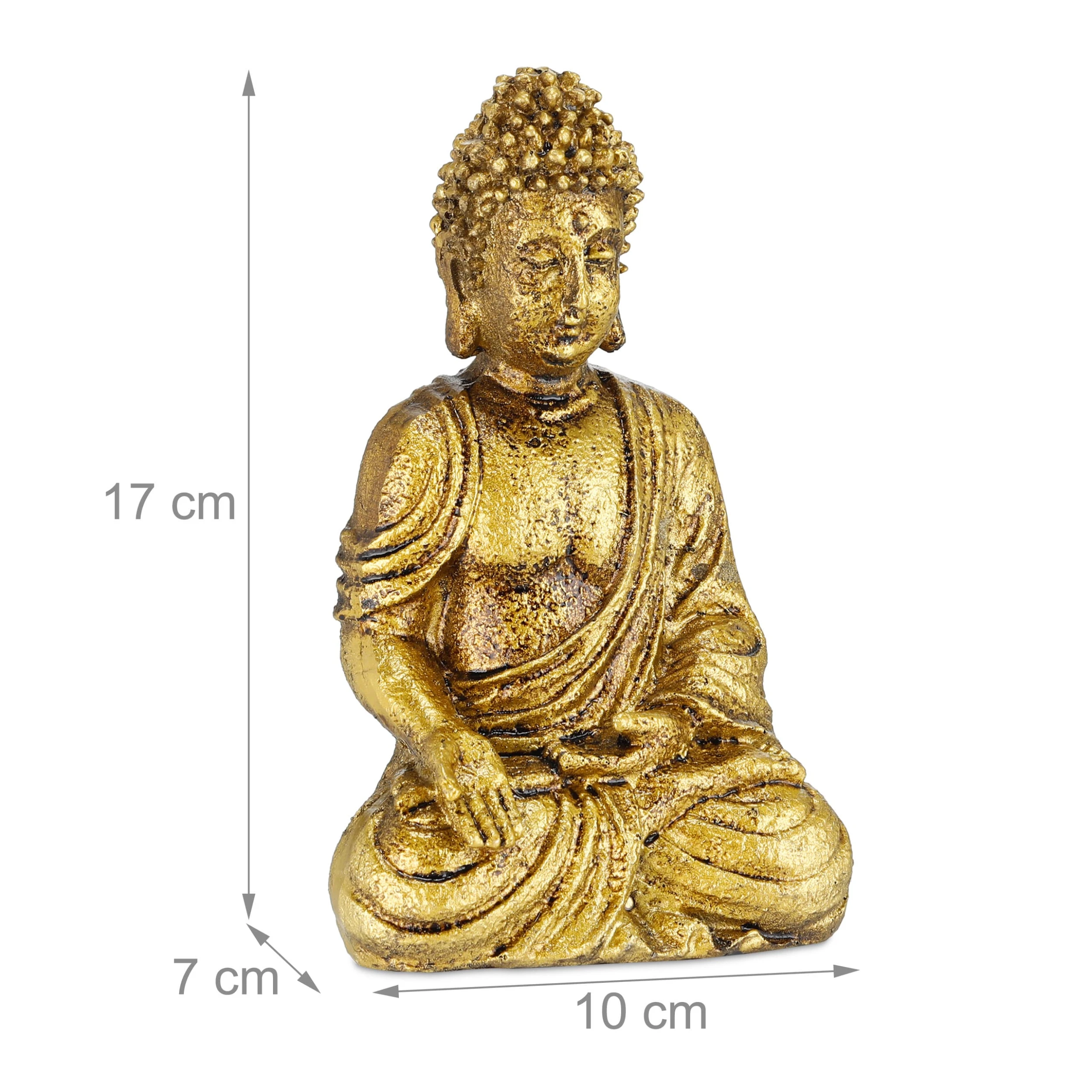 Relaxdays Buddha-Figur In Gold – Bild 4