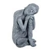 Relaxdays Buddha Figur In Hellgrau - (H)60 Cm