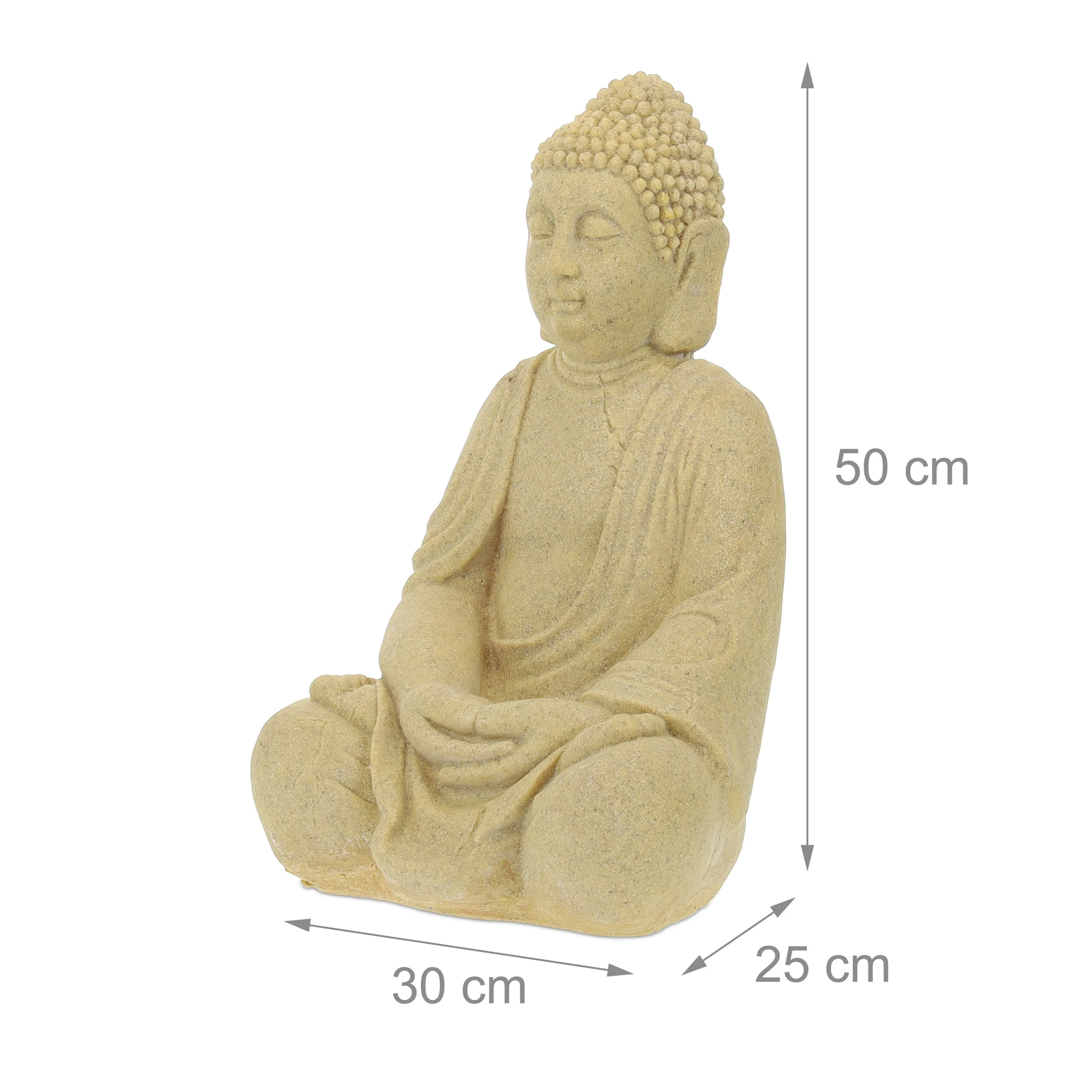 Relaxdays Buddha Figur In Sandfarben - (H)50 Cm – Bild 4