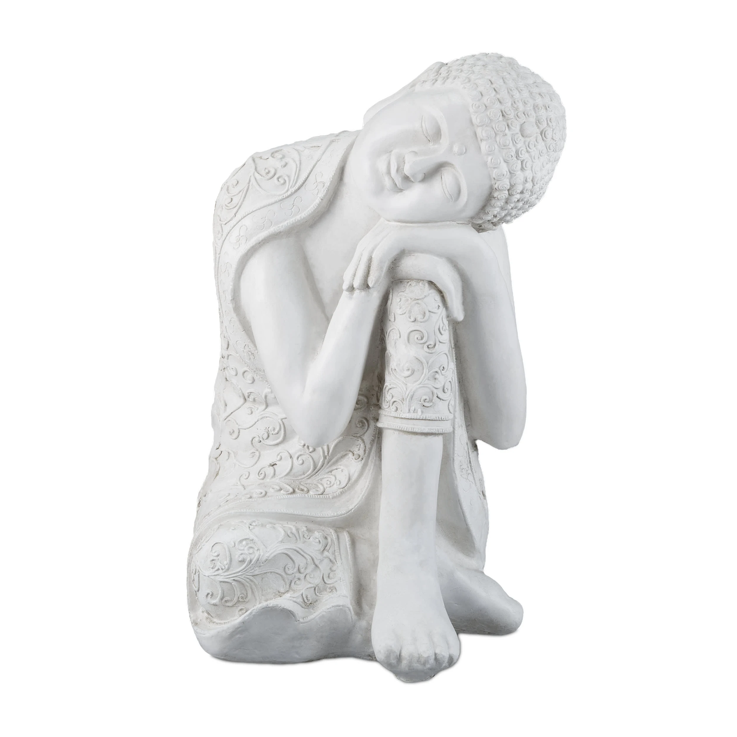 Relaxdays Buddha Figur In Weiß - (B)38 X (H)60 X (T)37 Cm – Bild 8