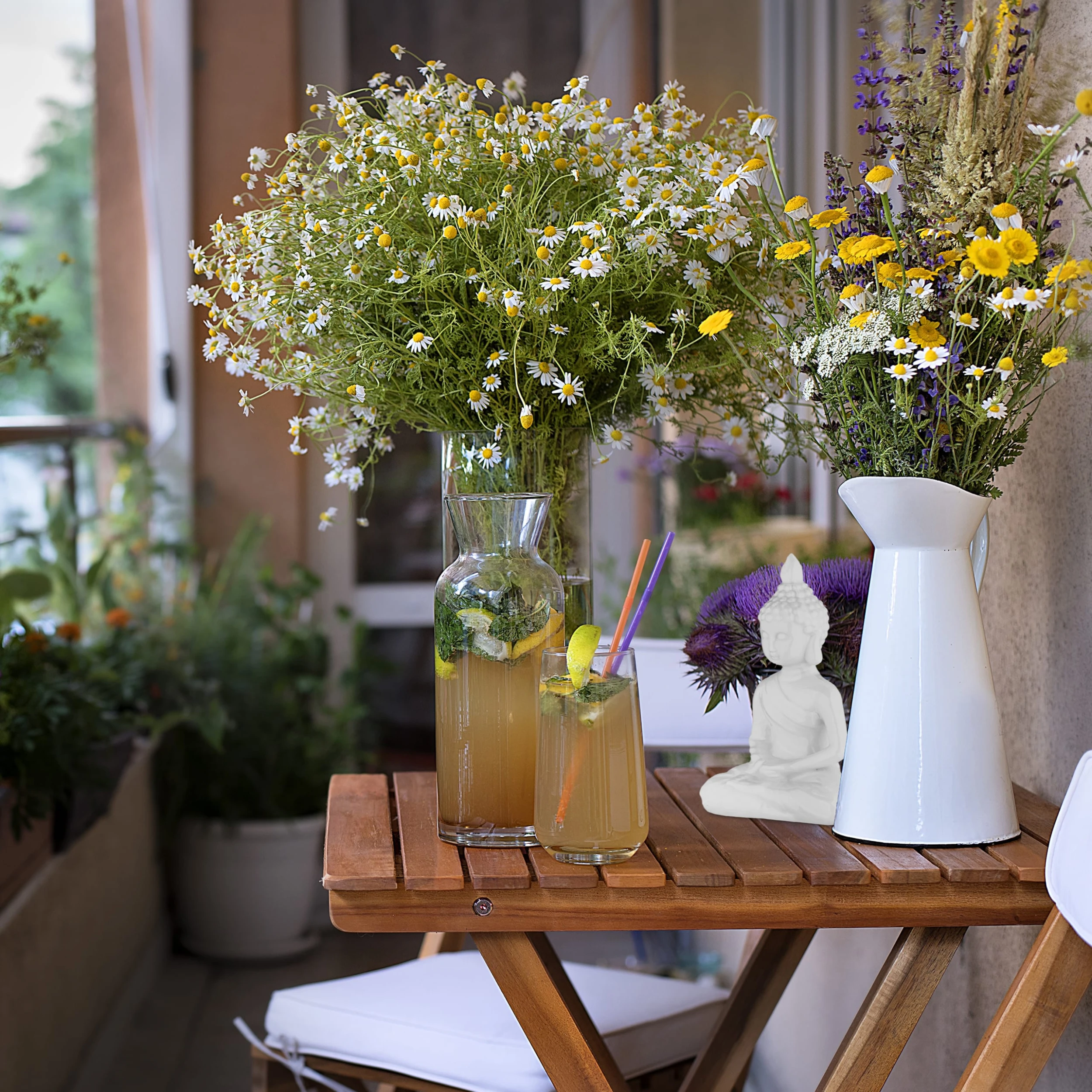 Relaxdays Buddha-Figur In Weiß - (H)17 Cm – Bild 5