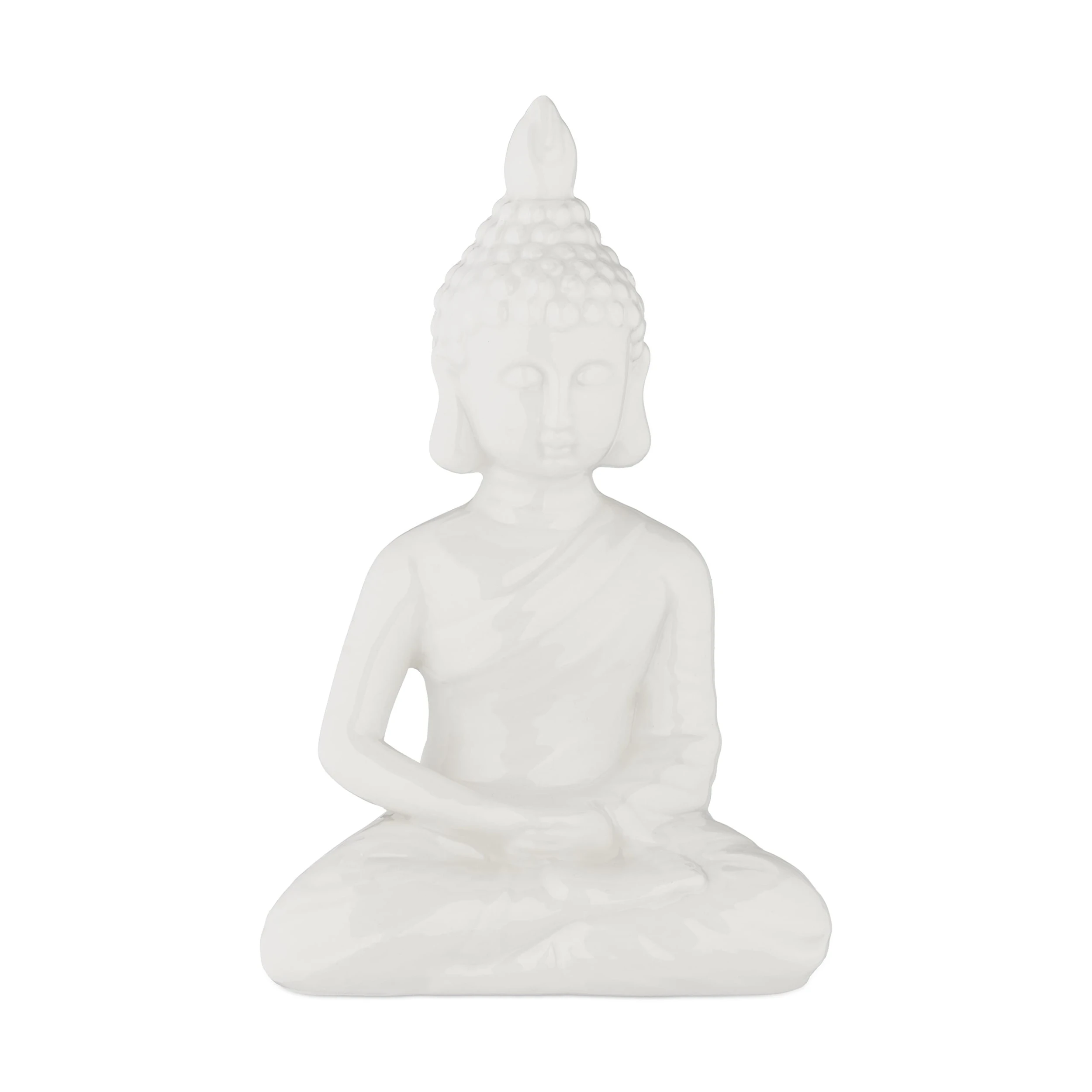 Relaxdays Buddha-Figur In Weiß - (H)17 Cm – Bild 8