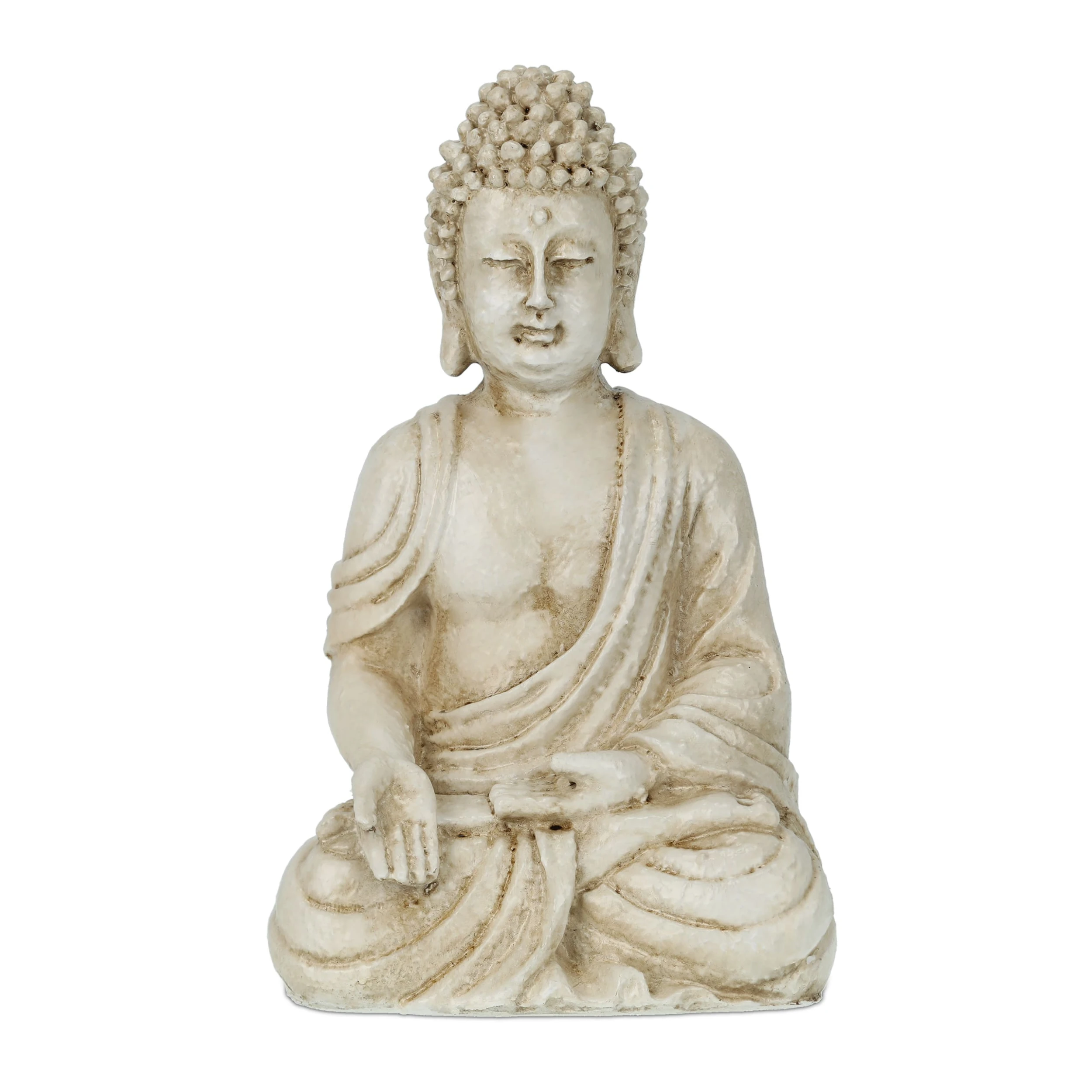 Relaxdays Buddhafigur In Weiß - (B)18,5 X (H)30 X (T)12 Cm – Bild 8