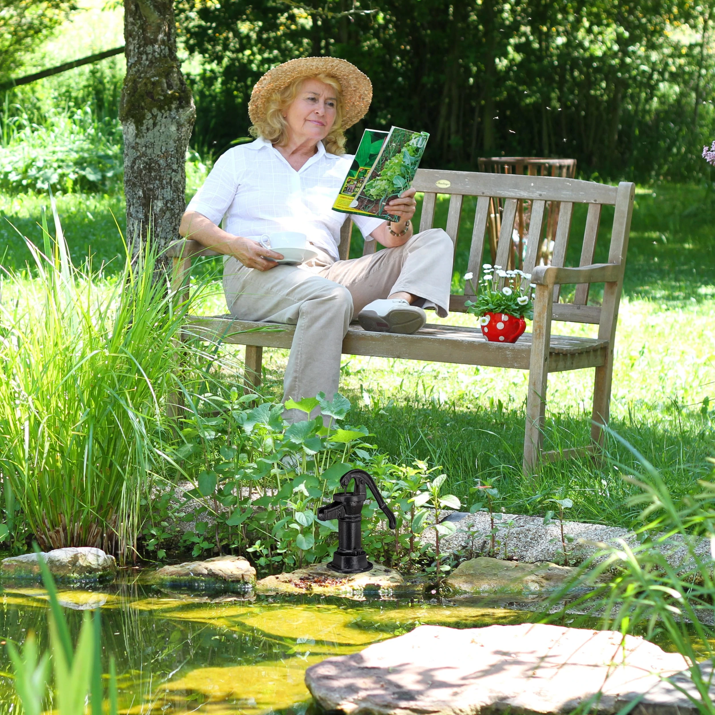 Relaxdays Deko Pumpe In Schwarz – Bild 3