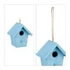 Relaxdays Deko Vogelhaus In Blau - (B)15 X (H)16 X (T)11 Cm