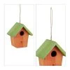 Relaxdays Deko Vogelhaus In Orange - B)15 X (H)16 X (T)11 Cm