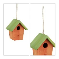 Relaxdays Deko Vogelhaus In Orange - B)15 X (H)16 X (T)11 Cm