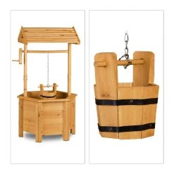 Relaxdays Dekobrunnen In Natur - (B)47 X (H)82 X (T)41 Cm