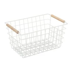 Relaxdays Drahtkorb In Weiß - (B)31x (H)16 X (T)21 Cm