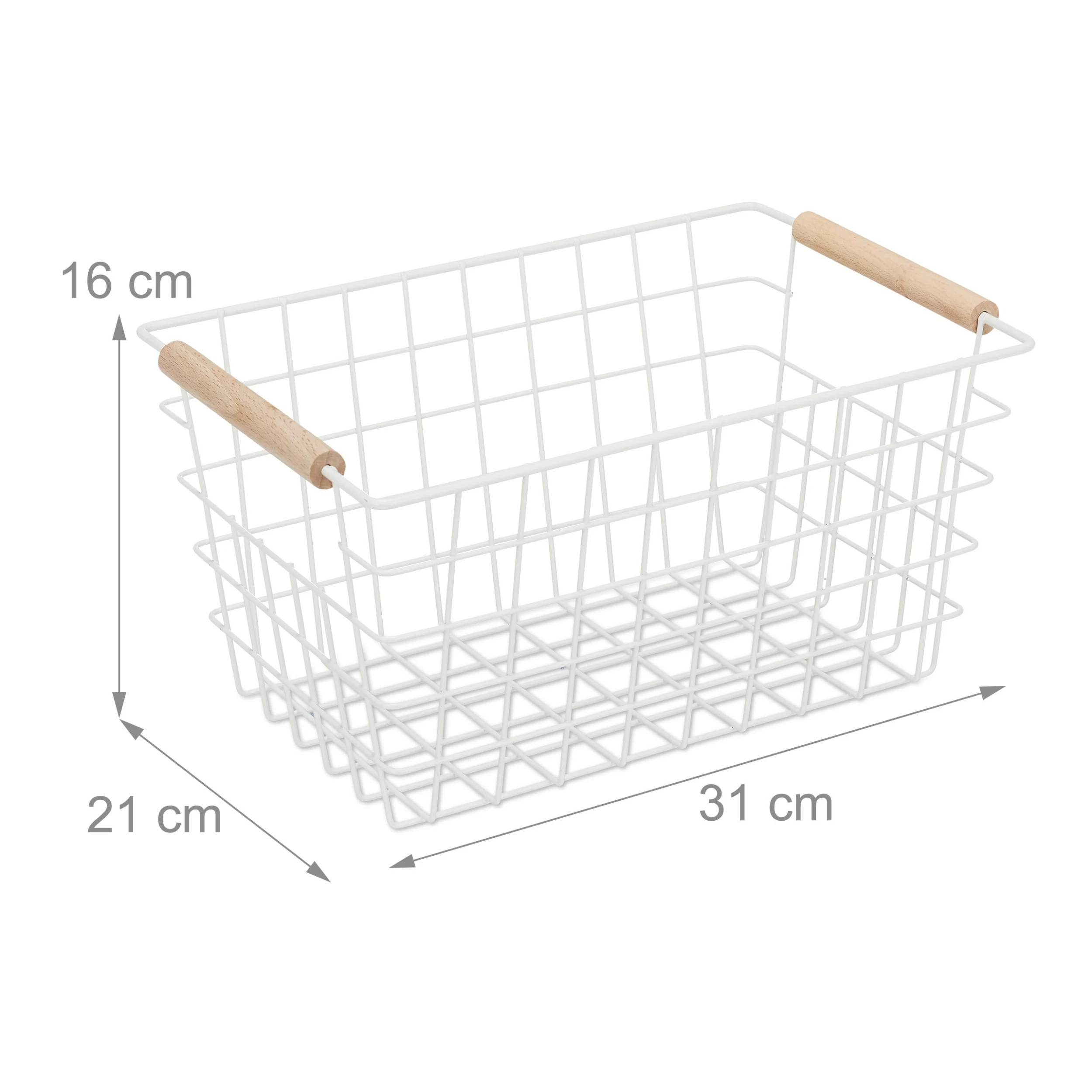 Relaxdays Drahtkorb In Weiß - (B)31x (H)16 X (T)21 Cm – Bild 4