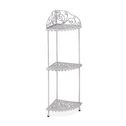 Relaxdays Eckregal In Weiß - (B)42 X (H)106 X (T)31 Cm