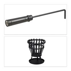 Relaxdays Feuerkorb In Schwarz - (H)50 X Ø40 Cm