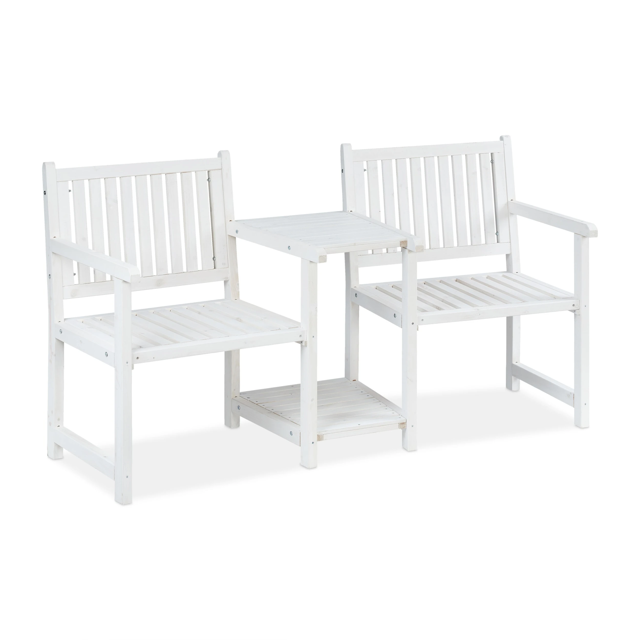 Relaxdays Gartenbank In Weiß - (B)161 X (H)86 X (T)61 Cm