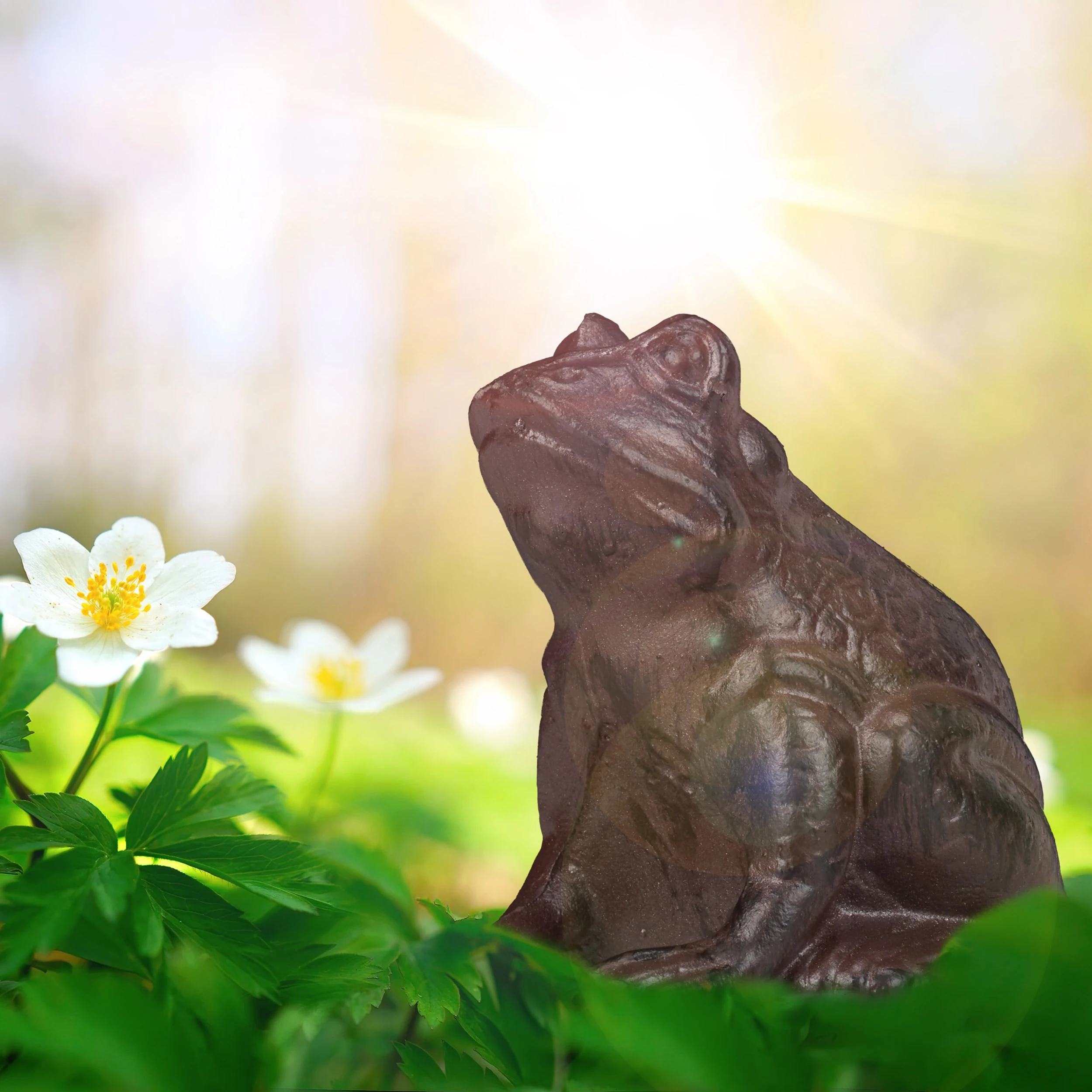 Relaxdays Gartenfigur Frosch In Braun – Bild 2