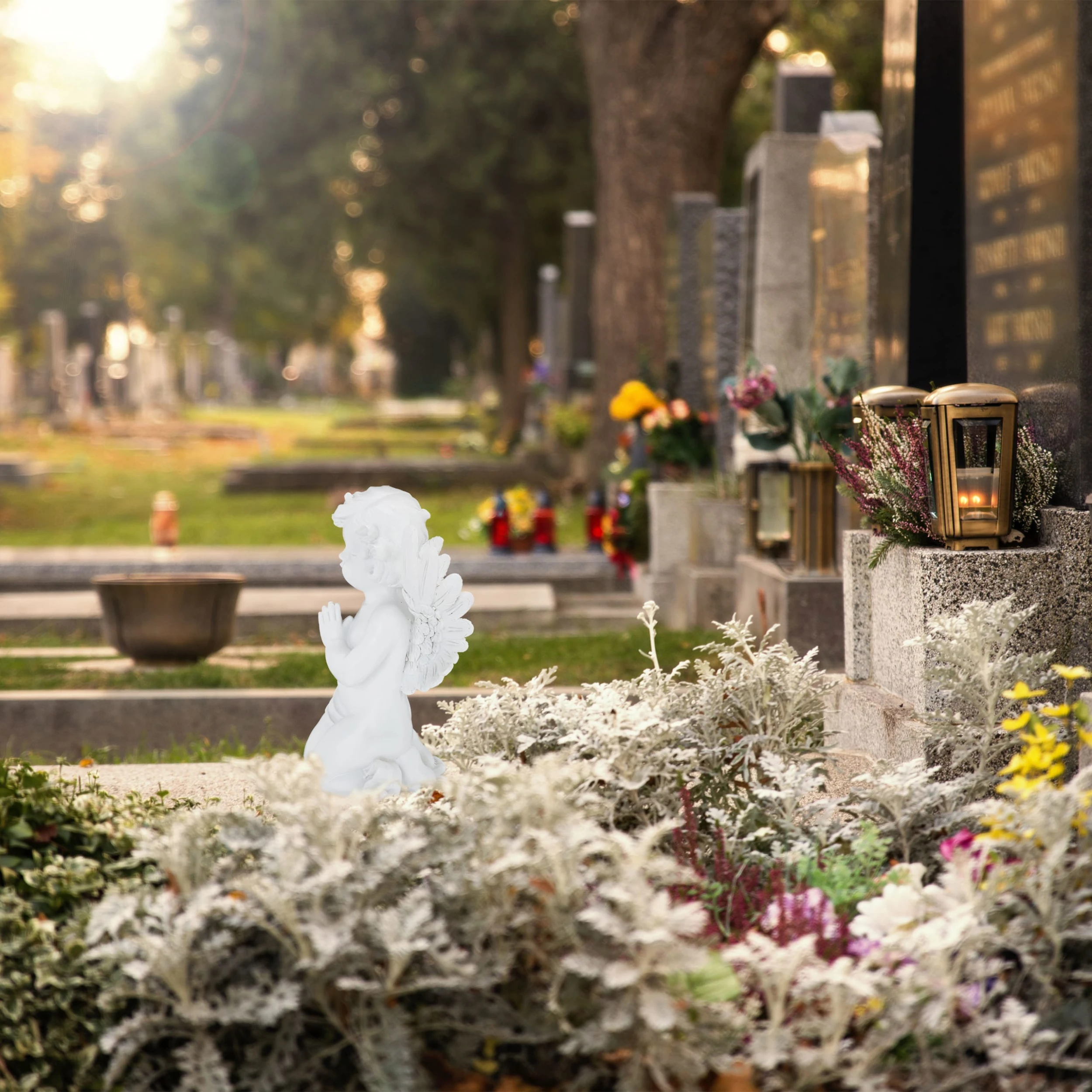 Relaxdays Grabengel In Weiß – Bild 2