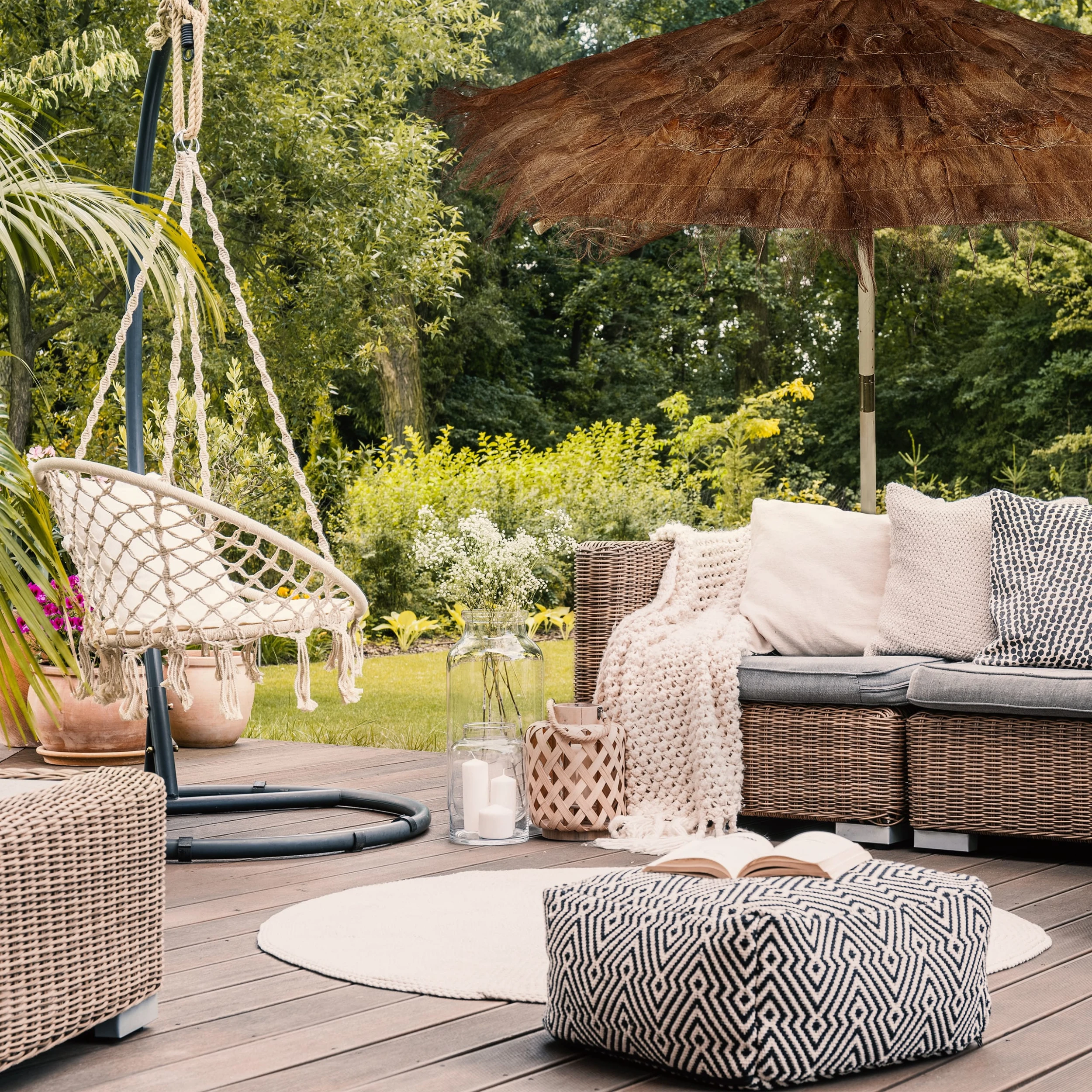 Relaxdays Hawaii Sonnenschirm In Braun/ Natur - (H)250 X Ø 247 Cm – Bild 5