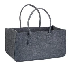 Relaxdays Kaminholztasche In Anthrazit