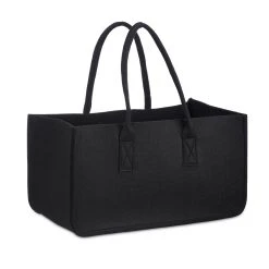 Relaxdays Kaminholztasche In Schwarz