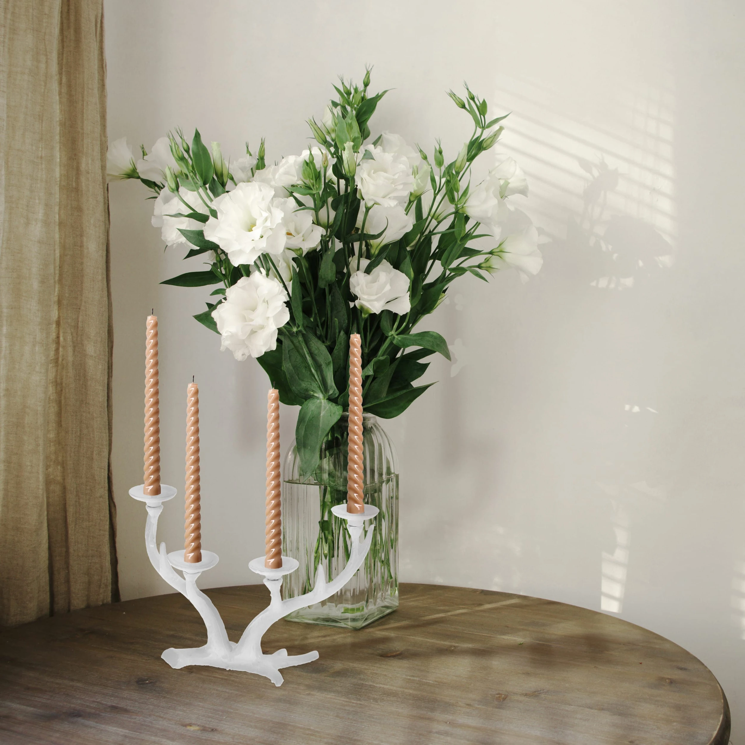 Relaxdays Kerzenständer In Weiß - (B)22 X (H)13 Cm X (T)10,5 Cm – Bild 2