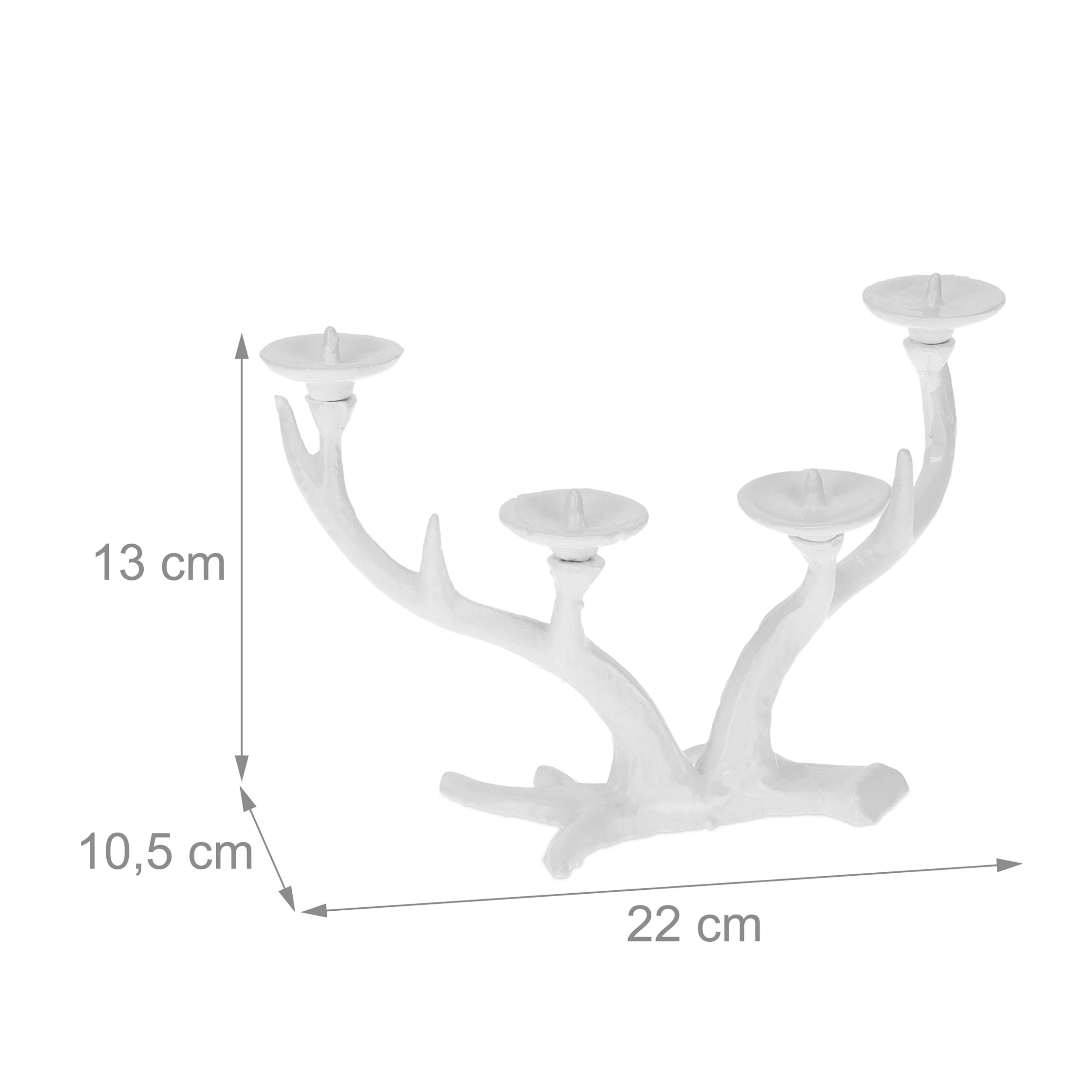 Relaxdays Kerzenständer In Weiß - (B)22 X (H)13 Cm X (T)10,5 Cm – Bild 4