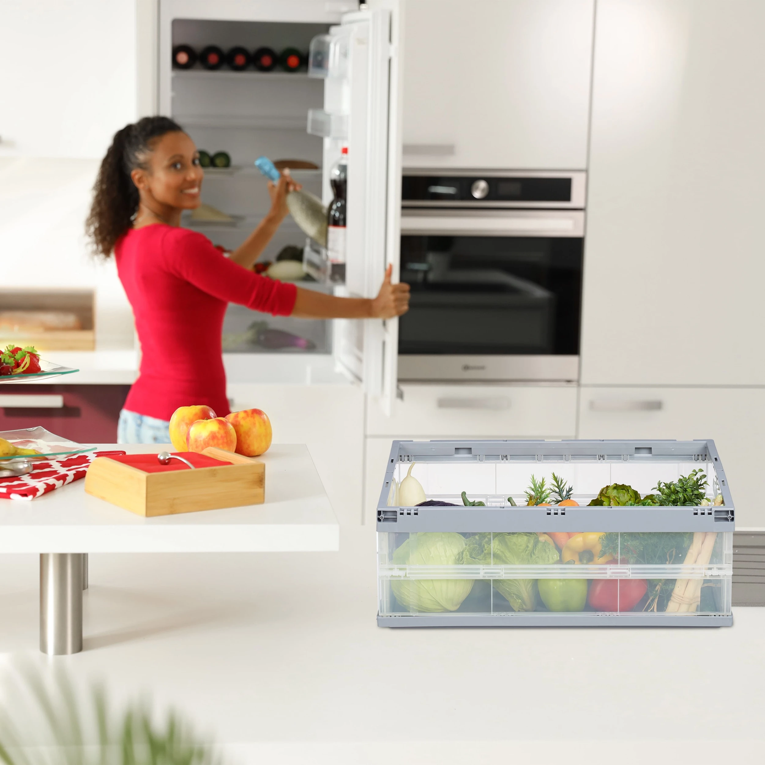 Relaxdays Klappbox In Grün - (B)59 X (H)21,5 X (T)39,5 Cm – Bild 3