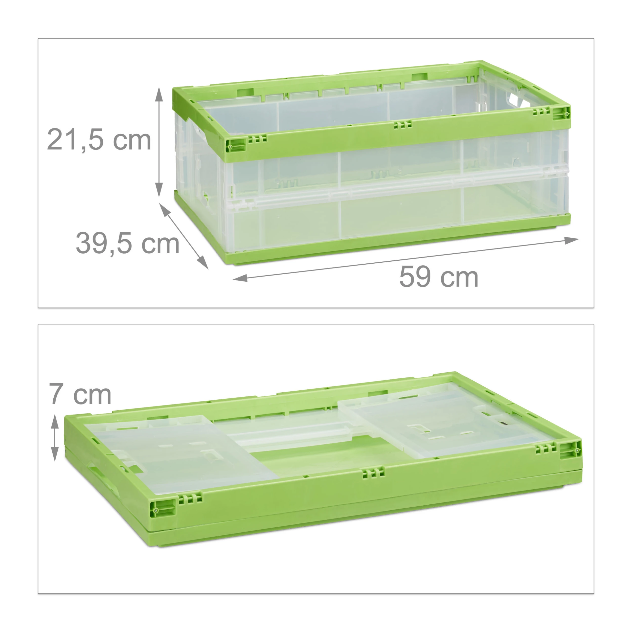 Relaxdays Klappbox In Grün - (B)59 X (H)21,5 X (T)39,5 Cm – Bild 4