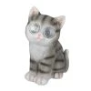 Relaxdays LED Gartenfigur Katze In Grau