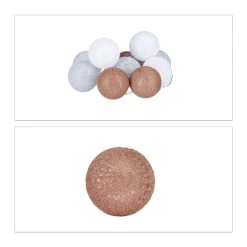 Relaxdays LED Lichterkette In Weiß/Grau/Braun (L)160 Cm