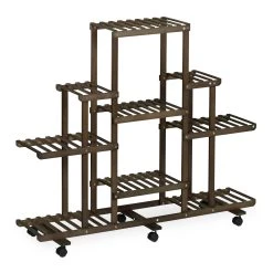 Relaxdays Pflanzenregal In Braun - (B)120 X (H)103 X (T)35,5 Cm