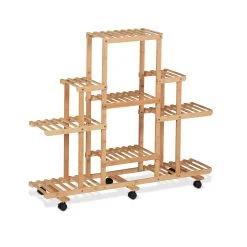 Relaxdays Pflanzenregal In Natur - (B)120 X (H)103 X (T)35,5 Cm