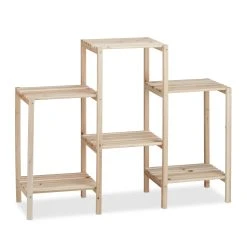 Relaxdays Pflanzenregal In Natur - (B)89 X (H)70 X (T)27 Cm