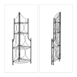 Relaxdays Pflanzenregal In Schwarz - (B)31 X (H)160 X (T)31 Cm