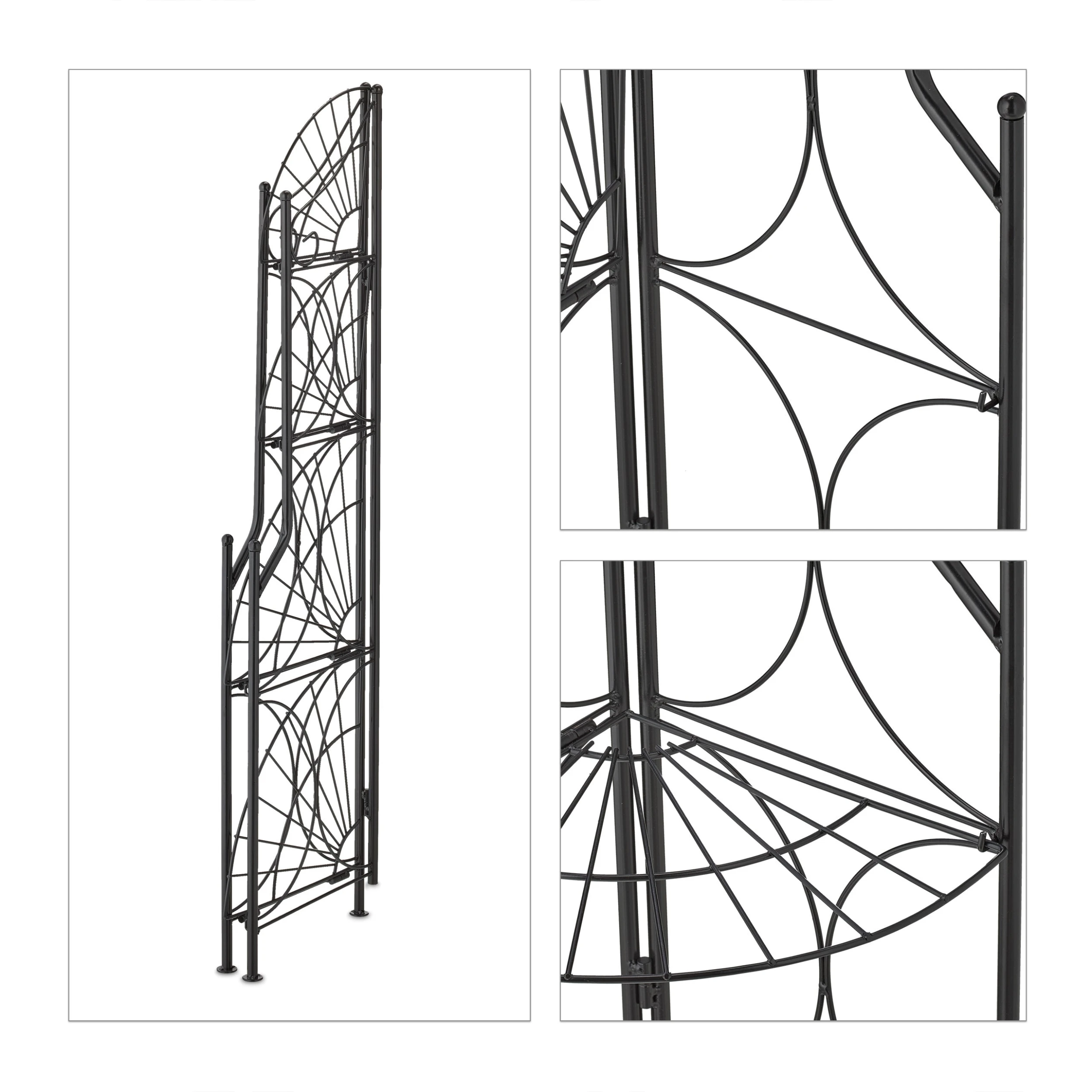 Relaxdays Pflanzenregal In Schwarz - (B)31 X (H)160 X (T)31 Cm – Bild 6