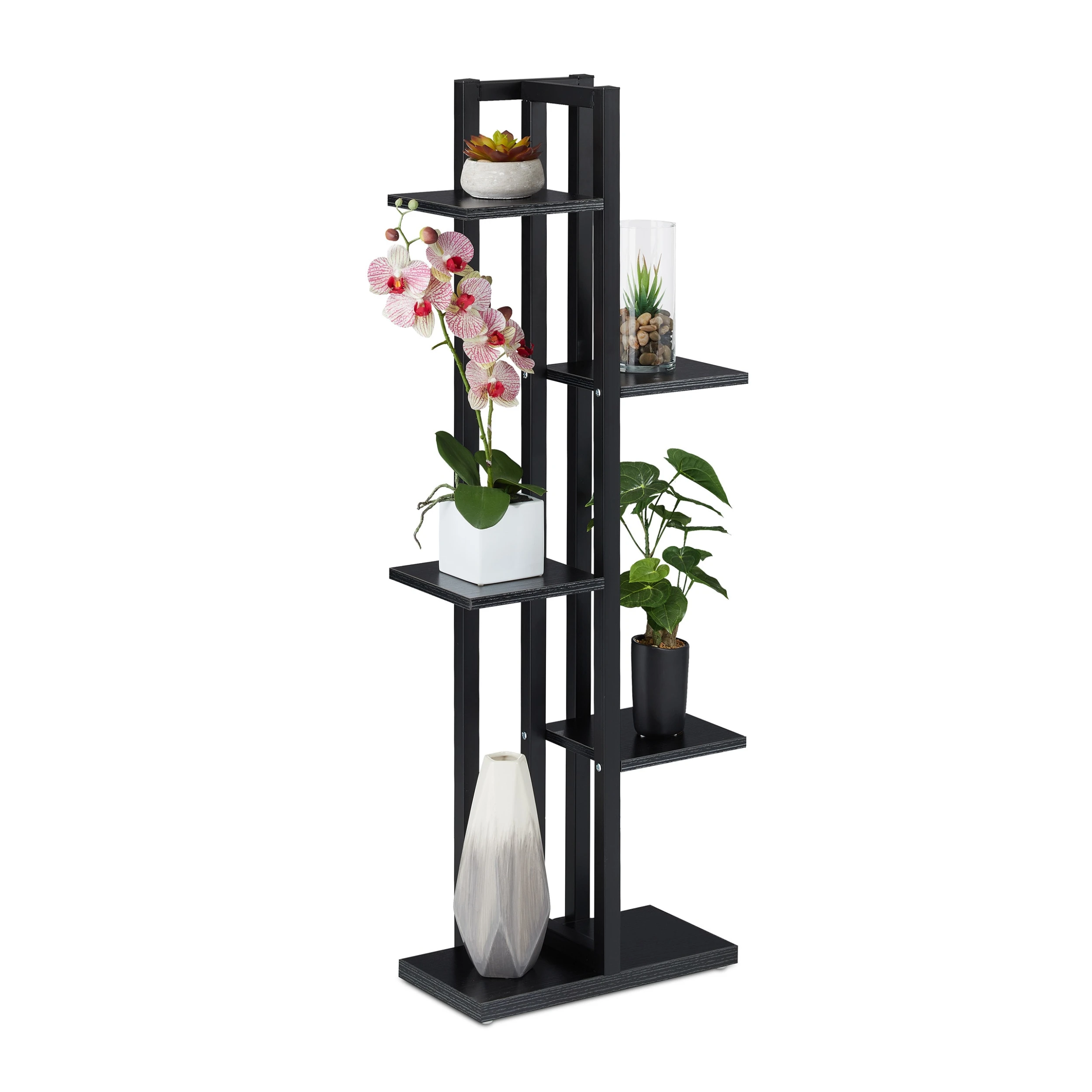 Relaxdays Pflanzenregal In Schwarz - (B)43 X (H)117 X (T)22 Cm – Bild 8