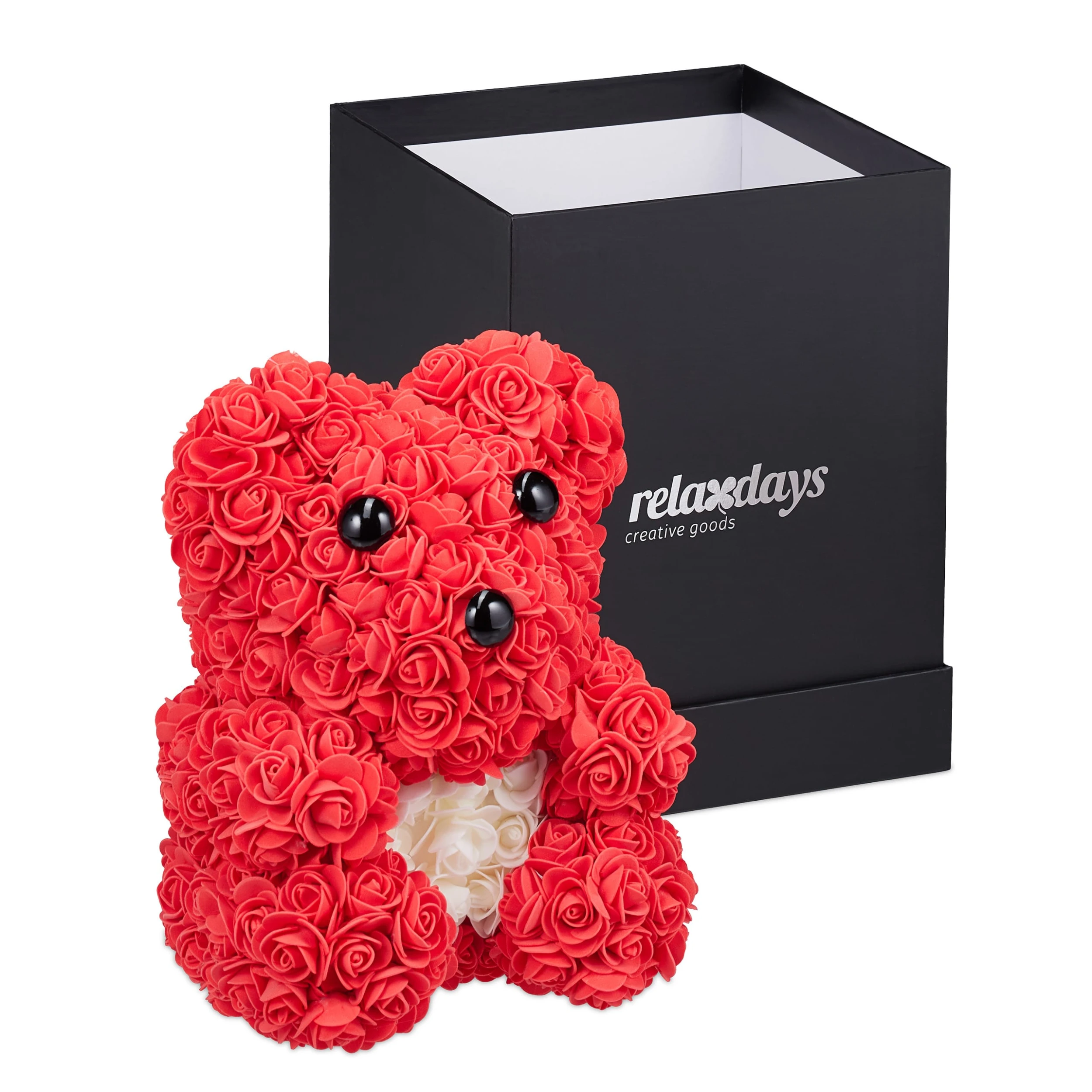 Relaxdays Rosen-Teddybär In Rot/Weiß – Bild 8