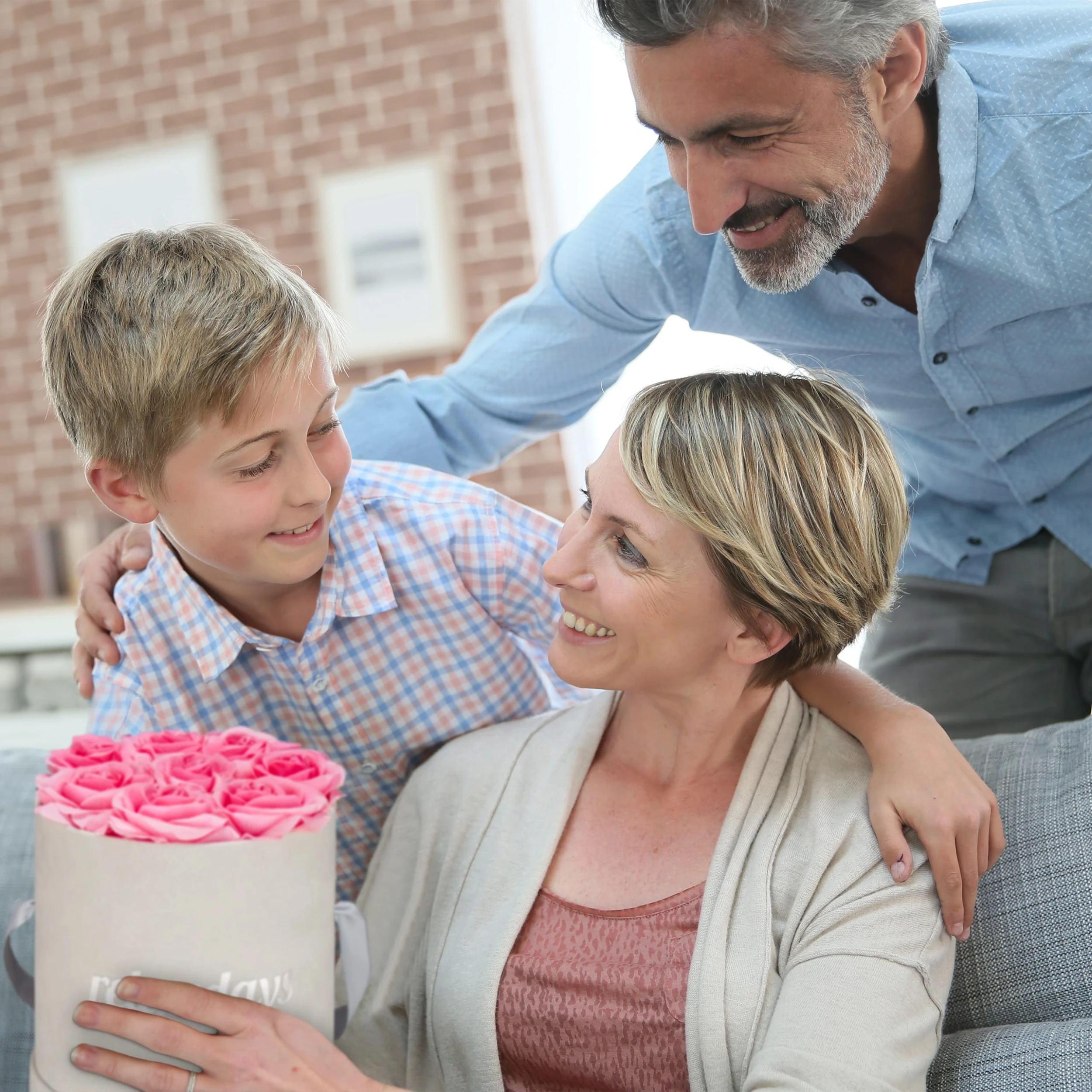 Relaxdays Rosenbox 8 Rosa Rosen In Grau – Bild 7