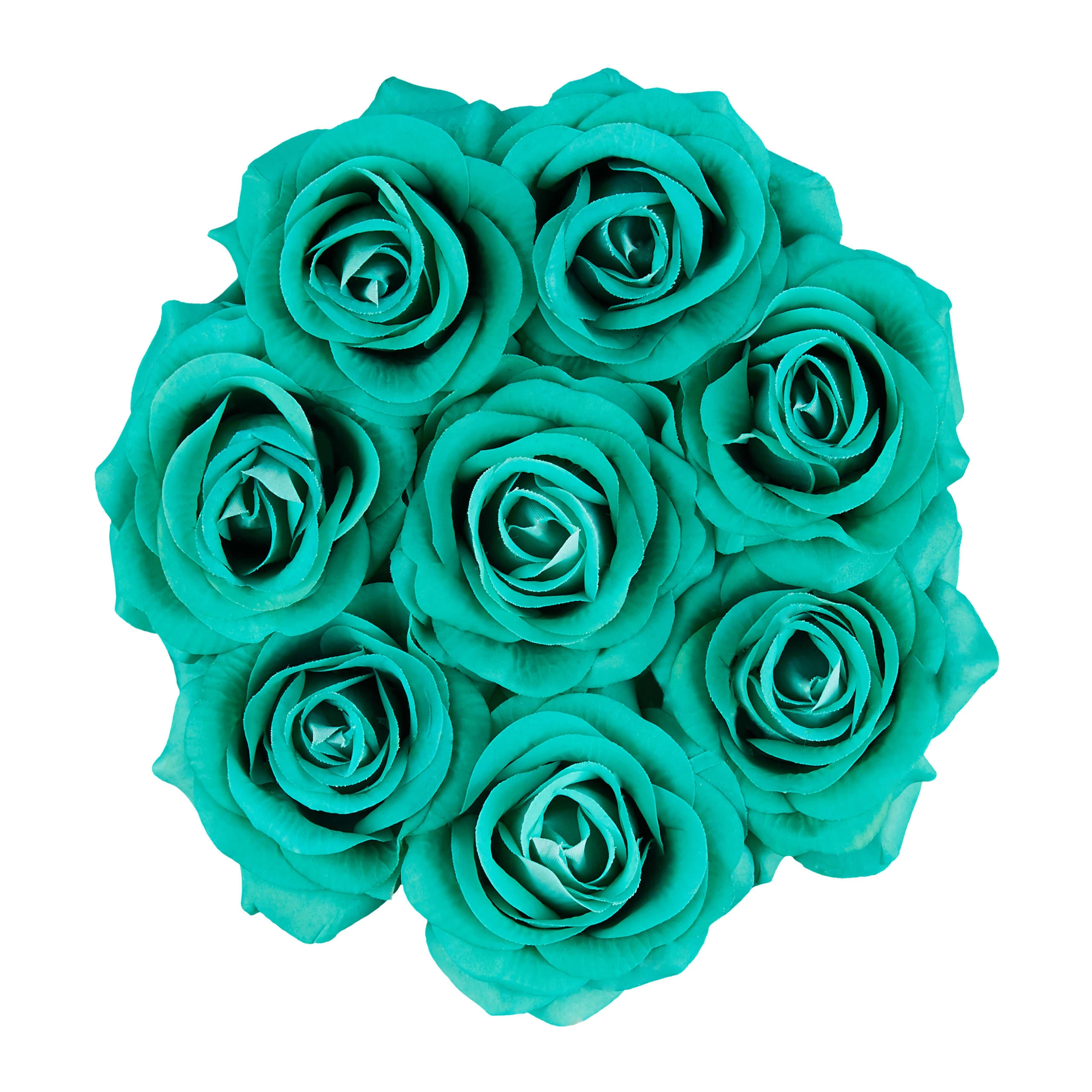 Relaxdays Rosenbox 8 Türkise Rosen In Weiß – Bild 2