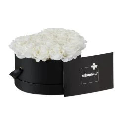 Relaxdays Rosenbox "Herz" In Schwarz/ Weiß