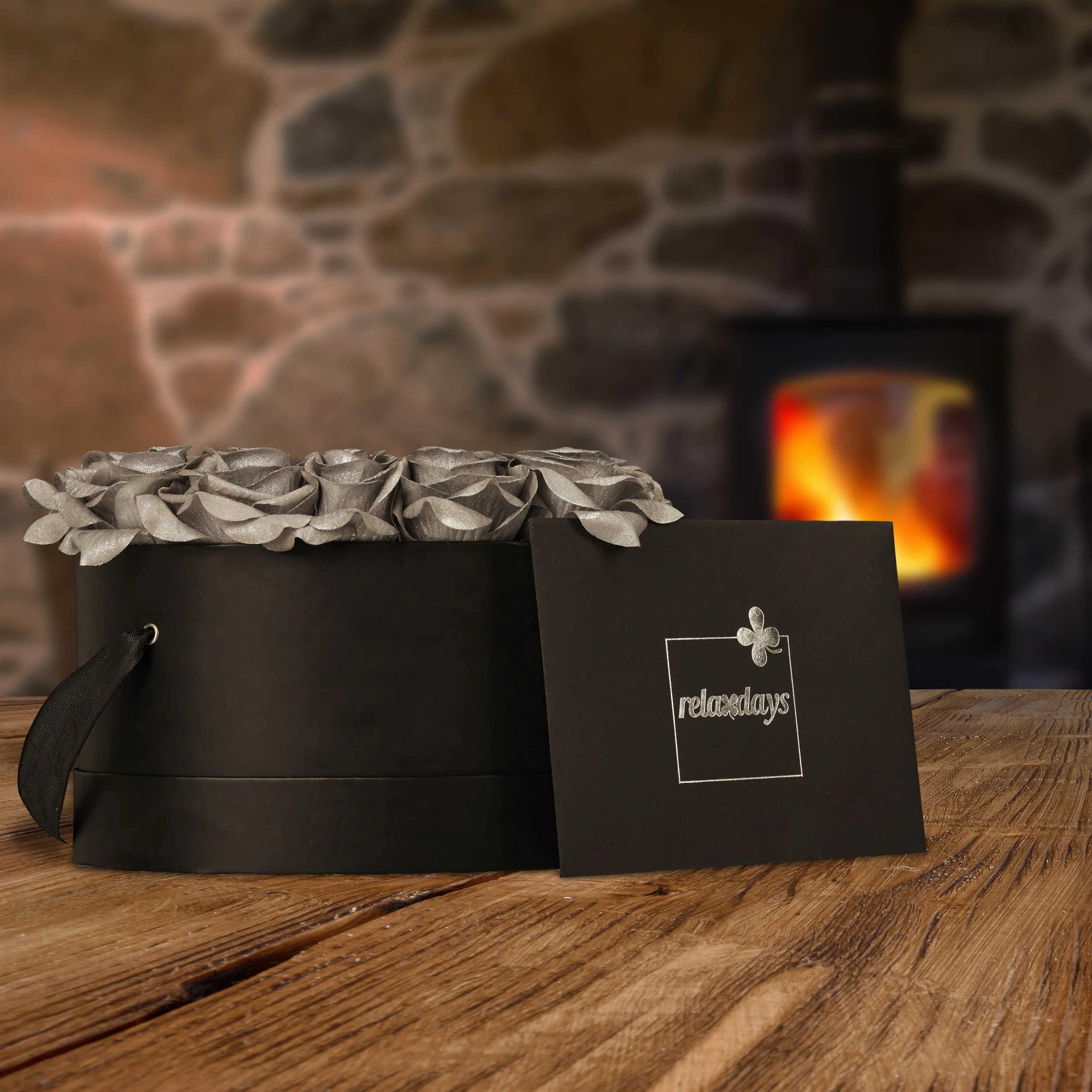Relaxdays Rosenbox In Schwarz/ Silber – Bild 3