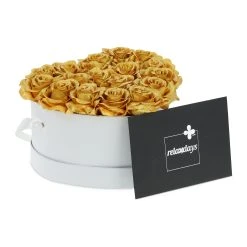 Relaxdays Rosenbox In Weiß/ Gold