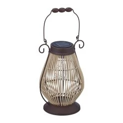 Relaxdays Solarlampe In Natur/ Braun - (B)21 X (H)31,5 X (T)20 Cm