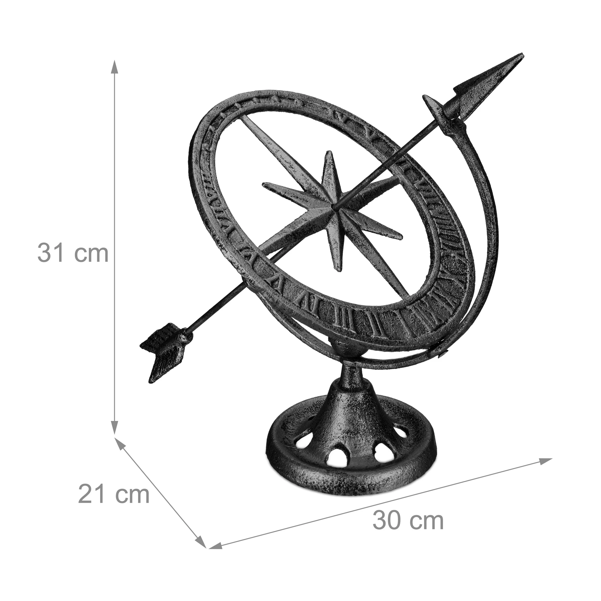 Relaxdays Sonnenuhr In Silber – Bild 4