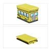 Relaxdays Spielzeugkiste Schulbus In Gelb - (B)40 X (H)27 X (T)25 Cm