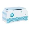 Relaxdays Spielzeugtruhe "Seemann" In Weiß/ Blau - (B)84 X (H)46 X (T)42,5 Cm