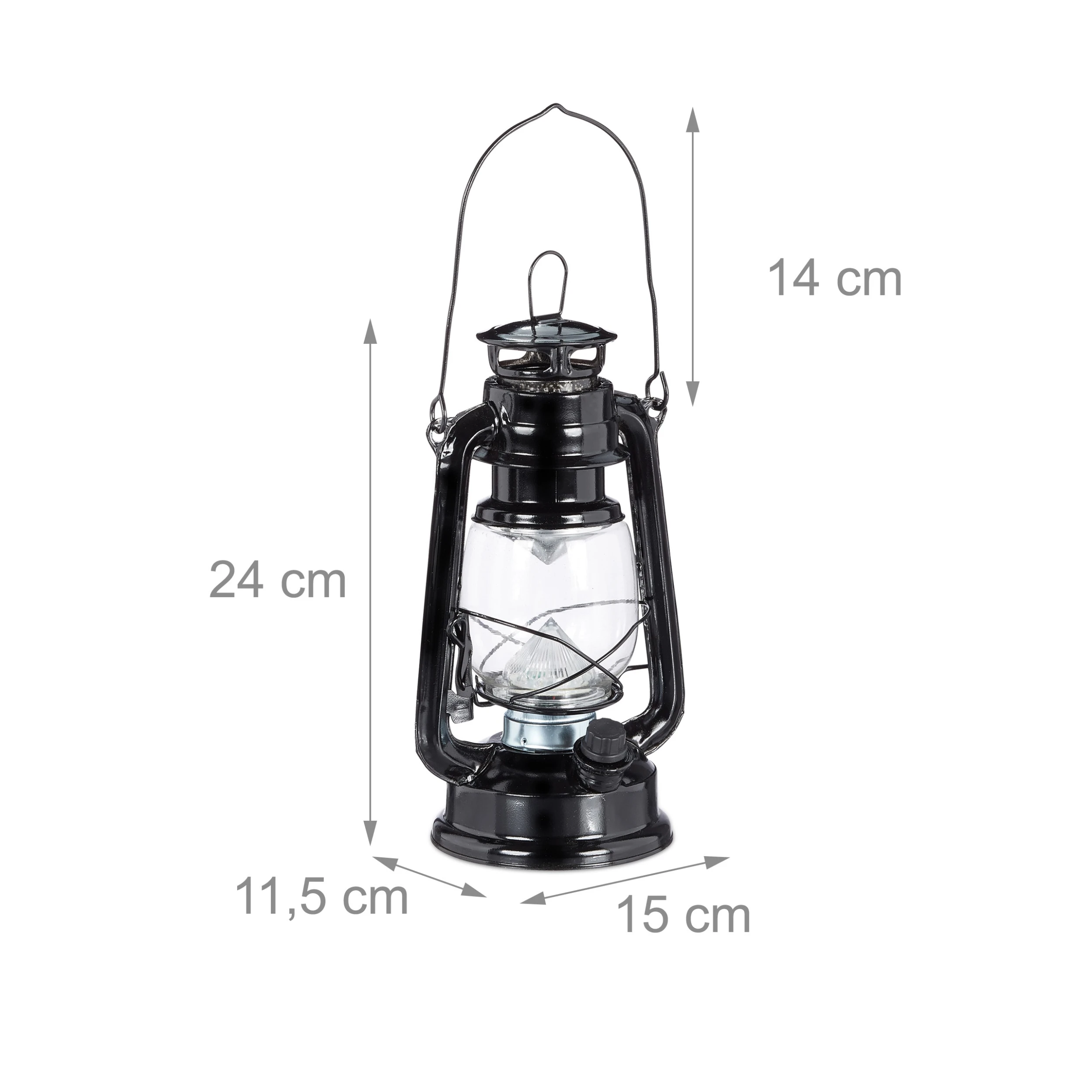 Relaxdays Sturmlaterne LED In Schwarz - (B)15 X (H)24 X (T)11,5 Cm – Bild 4